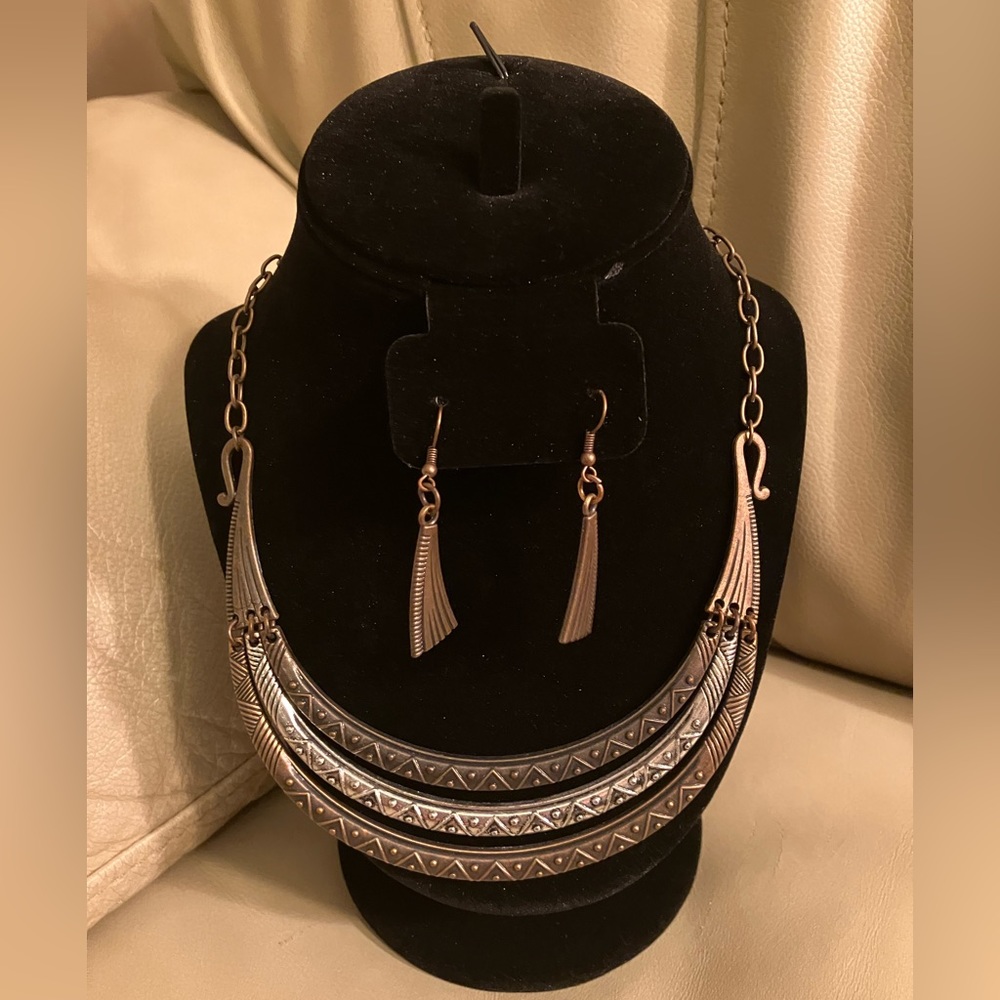 Aztec inspired Necklace & Earrings
